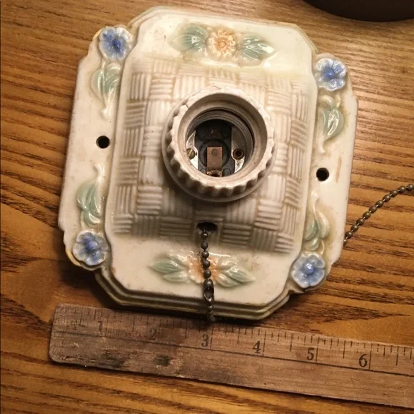 Vintage Art Deco flush mount ceiling light 1930s? light fixture - Picture 9 of 16